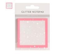 Glitter Notepad 2.0, Glitter Sticky Notes, Clear Post It Notes Transparent, Sparkle Sticky Notes, Notepads Stationery, for Book Tabs, School Supplies, for Lovely Gift for Girls(Pink)