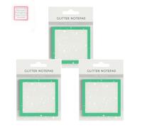 Glitter Notepad 2.0, Glitter Sticky Notes, Clear Post It Notes Transparent, Sparkle Sticky Notes, Notepads Stationery, for Book Tabs, School Supplies, for Lovely Gift for Girls(Greemx3)