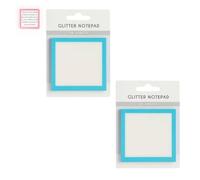 Glitter Notepad 2.0, Glitter Sticky Notes, Clear Post It Notes Transparent, Sparkle Sticky Notes, Notepads Stationery, for Book Tabs, School Supplies, for Lovely Gift for Girls(Bluex2)