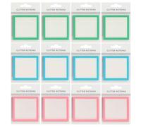 Glitter Notepad Sticky Notes Clear Translucent Sparkle Self Adhesive Memo Pads Pastel Transparent Sticky Notes for Office School Planning Small to Do List See Through Notes Office Supplies (Mix-12pcs)