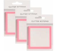 Glitter Notepad Sticky Notes, Cute Self Adhesive Note Memo Pads, Clear Easy-to-Write Sticky Notes, Small to Do List, Office Supplies(Mix 3pcs) (Pink)
