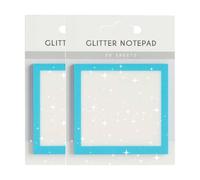 Glitter Notepad Sticky Notes,Cute Self Adhesive Note Memo Pads,Sparkle Sticky Note Paper,Clear Post It Notes Pastel,Transparent Glitter Notepads Stationery,Sparkle Memo Stationery(Blue*2)