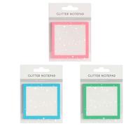 Glitter Notepad Sticky Notes,Cute Self Adhesive Note Memo Pads,Sparkle Sticky Note Paper,Clear Post It Notes Pastel,Transparent Glitter Notepads Stationery,Sparkle Memo Stationery(Mix 3pcs)