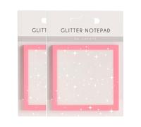 Glitter Notepad Sticky Notes,Cute Self Adhesive Note Memo Pads,Sparkle Sticky Note Paper,Clear Post It Notes Pastel,Transparent Glitter Notepads Stationery,Sparkle Memo Stationery(Pink*2)