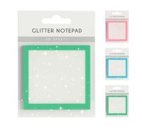 Glitter Notepad Sticky Notes,Cute Self Adhesive Note Memo Pads,Sparkle Sticky Note Paper,Clear Post It Notes Pastel,Transparent Glitter Notepads Stationery,Sparkle Memo Stationery(Green)