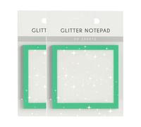 Glitter Notepad Sticky Notes,Cute Self Adhesive Note Memo Pads,Sparkle Sticky Note Paper,Clear Post It Notes Pastel,Transparent Glitter Notepads Stationery,Sparkle Memo Stationery(Green*2)