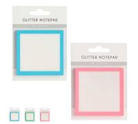 Glitter Notepad Sticky Notes, Cute Self Adhesive Note Memo Pads, Transparent Glitter Post It Notes for Office, School, Planning - Small to Do List or Office Supplies (3pcs)