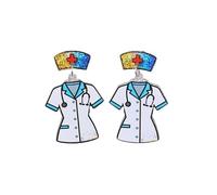 Glitter Nurse Day Earrings Medical Day Earrings Stethoscope Nurse Uniform Lung Heart Cute Acrylic Earring Nurse Appreciation Gifts, 1, Resin, No Gemstone