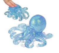 Glitter Octopus Squishies Stress Ball,sparkling Octopus Stress Relief Toy, Ultra Soft Squishies Moldable Slow Rise Relaxing Sensory Fidget Toys for Anxiety Relief And Party Favor Gifts (Blue)