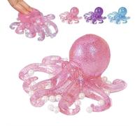 Glitter Octopus Squishies Stress Ball,sparkling Octopus Stress Relief Toy, Ultra Soft Squishies Moldable Slow Rise Relaxing Sensory Fidget Toys for Anxiety Relief And Party Favor Gifts (3pcs)