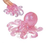 Glitter Octopus Squishies Stress Ball,sparkling Octopus Stress Relief Toy, Ultra Soft Squishies Moldable Slow Rise Relaxing Sensory Fidget Toys for Anxiety Relief And Party Favor Gifts (Pink)