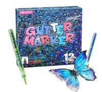 Glitter Paint Markers - Quick-Drying Painting Pens,Scrapbooking Glitter Pens | for Kids Teens Students Artists Teachers Hobbyists Home Office School Greeting Cards Journaling Art Class