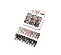 Glitter Painting Gel for Nail Art, 9 Colors Chrome Platinum Glitter Nail Polish Set Paint Drawing Liner Gel Gold Silver Reflective Sparkle Soak Off LED/UV Painting Nail Art for DIY & Salon