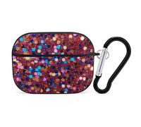 Glitter Pattern Airpod Pro Case Cover Wireless Earbuds Case Protective Cover with Keychain Compatible with AirPods 1st & 2nd Generation Full Protective, Front LED Visible Black