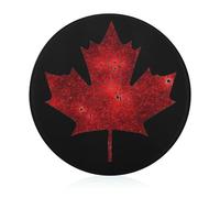 Glitter Pattern Canada Maple Flag Round Cutting Board for Kitchen Easy to Clean Tempered Glass Chopping Block for Meat & Vegetables