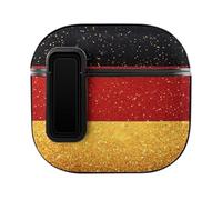 Glitter Pattern German Flag Cute Case Compatible with AirPods 4 Protective Cover with Automatic Lock