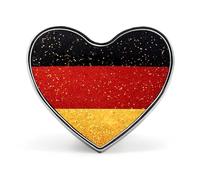 Glitter Pattern German Flag Cute Heart Lapel Pin Brooch Badge Clothes Jewelry Accessories for Men Women