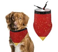Glitter Pattern German Flag Funny Dog Bandanas Puppy Triangle Scarf Washable Bib for Small Medium Large Pet