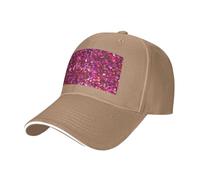 Glitter Pattern Print Adjustable Size Sandwich Baseball Cap Breathable Unisex Casual Hat Daily Use Sport Natural