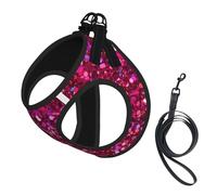 Glitter Pattern Print Harness Leash Set For Cats And Dogs, Reflective Adjustable, Soft Breathable Mesh Vest With Escape-Proof Lead, For Small Pets And Kitten Puppies