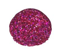 Glitter pattern Print Shower Caps,Double Layers water-resistanted Hair Cap with Elastic and Reusable