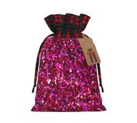 Glitter Pattern Print Xmas Drawstring Gift Bags Reusable Christmas Bags Birthday For Wrapping Needs