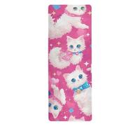 Glitter Peach Cats Simple yoga mat with carrying bag for home printed, non slip, yoga towel mat with bag for carrying tapete para ejercicio 71x26 inches
