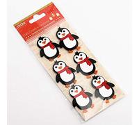 Glitter Penguins Christmas Craft Decorations (Pack of 6)