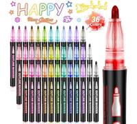 Glitter Pens, Magic Pens, 36 Glitter Pens, Outline Pens, Christmas Gifts for Children, Marker Pens Set, Outline Magic Pens, Metalli-c for Scrapbooking, Felt Pens, Santa Gifts, Children