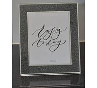 GLITTER PHOTO FRAME GLITTER NOIR GLASS FRAME DECOR PHOTO FRAME SPARKLE GIFT WEDDING FRIENDS FOR DESK OR WALL HANG (8x10 inch)