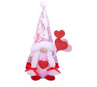 Glitter Plush Ornament, 1-Pack, Faceless Old Man with Festive Hat, Soft Cloth & PP Cotton Filling, for Christmas Tree and Venue Decorations(WOMAN)