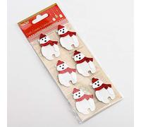 Glitter Polar Bears Christmas Craft Decorations (Pack of 6)