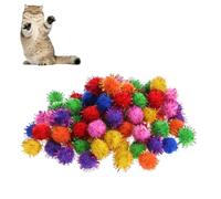 Glitter Pompoms: Joy Without Dirty | Multicolor Glitter Pompoms for DIY Crafts | Cat Toys for Playing, 100pcs 1.5cm Balls