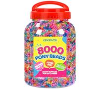 Glitter Pony Beads for Bracelet 8050 pcs Beads Bulk Multi-Colored for Hair Jewelry Making Braiding DIY Crafts Kandi Key Chains and Ornaments Decorations 9 Assorted Colors,Boxed (8050)