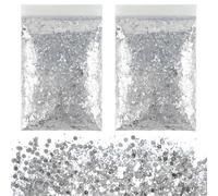 Glitter Powder for Crafts, 100 g Large Glitter Silver, Glitter for Christmas Crafts Candles, Glitter Powder for Nails Face DIY Epoxy Resin Card Crafts