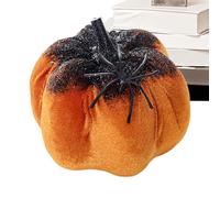 Glitter Pumpkin Decor | Sesonal Home Decor Accessory,3D Velvet Figures with Spider Design for Holiday Window Table Door House Offices Home