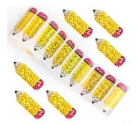 Glitter Pumpkin Sticker Roll for Halloween For Kids Parties and Office Use with Waterproof PET Material and Easy Application Suitable for Multiple Surfaces (pencil)