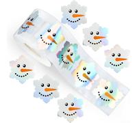 Glitter Pumpkin Sticker Roll for Halloween For Kids Parties and Office Use with Waterproof PET Material and Easy Application Suitable for Multiple Surfaces (snowman)
