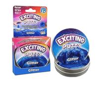Glitter Putty - 2 x Squeezable Exciting Putties Non-Toxic Long Lasting Non-Drying Stress Relief Hand Exercise Science Learning & Fun for Kids