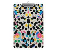 Glitter Rainbow Polka Dot Clipboard, A4 Acrylic Clipboard with Hanging Hole, Ultra-Light Clip Board - Holds 100 Sheets, Shatterproof Document Holder for Office, 12.5" X 8.5"