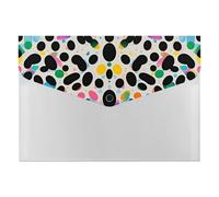 Glitter Rainbow Polka Dot File Folder 6-Pocket, Waterproof Accordion File Organizer with Snap Closure, Expanding Document Holder for Office, Home