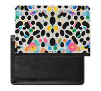 Glitter Rainbow Polka Dot Passport Holder with 3 Card Slots, Portable PU Leather Travel Wallet, Slim Protective Cover for Passport, ID, Credit Cards