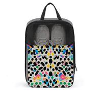 Glitter Rainbow Polka Dot Shoe Bag Waterproof & Breathable Shoe Pouch for Travel, Portable Carry Case for Sports Sneakers, Gym, Vacation
