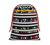 Glitter Rainbow Polka Dot Stripe Black And White 2 Ultra Soft Velvet Gift Bag, Comfortable To The Touch, Reusable