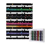 Glitter Rainbow Polka Dot Stripe Black and White 3 Printed Jigsaw Puzzle with Storage Box, Wooden Puzzle for Adults and Kids, 500 Pieces Family Fun Decorative Game