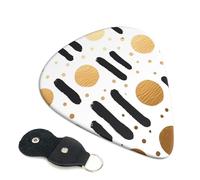 Glitter Rainbow Polka Dot Stripe Black And White Guitar Plectrums, 6 Guitar Plectrums, Double Sided Printing, For Acoustic Guitar, Bass, Ukulele, Electric Guitar (0.46 Mm 0.71 Mm 0.96 Mm)