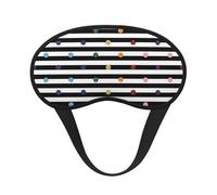 Glitter Rainbow Polka Dot Stripe Black and White Polyester Sleep Mask,Light Blocking Sleep Eye Mask,Night Sleeping Mask, Eye Blinder