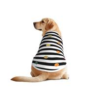 Glitter Rainbow Polka Dot Stripe Black And White Print Dog Outfit Sleeveles, Funny Pet Dog Clothes Machine Washable Shirt Vest For Medium Large Dogs