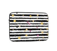 Glitter Rainbow Polka Dot Stripe Black and White Print Laptop Sleeve 13 inch, Ultra-Thin Computer Bag Notebook Computer Tablet Laptop Bag for Office Daily Commute