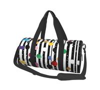Glitter Rainbow Polka Dot Stripe Black and White Print Travel Duffel Bag, Foldable Gym Bag Overnight Weekend Bags for Women, Large Holdall Bag Cabin Bag for Sports and Travel